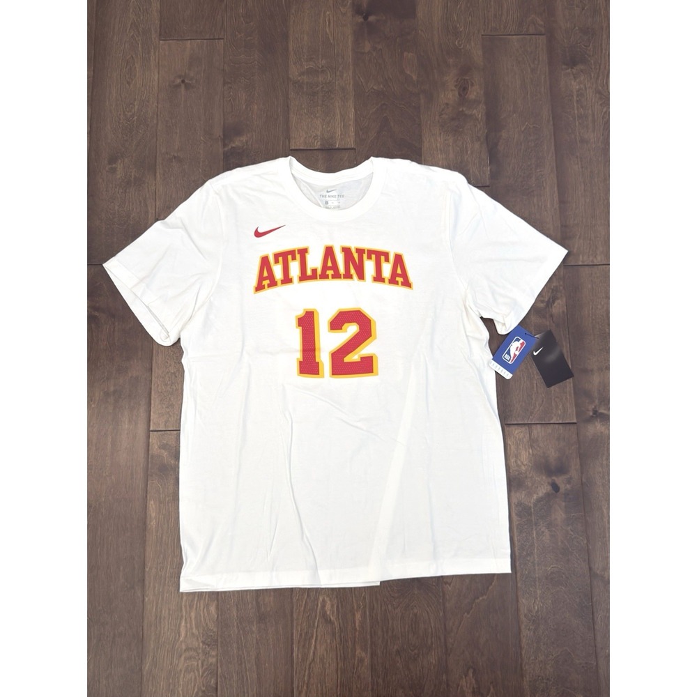 NWT Nike Atlanta Hawks De’Andre Hunter #12 T-Shirt Mens Size XL White NBA